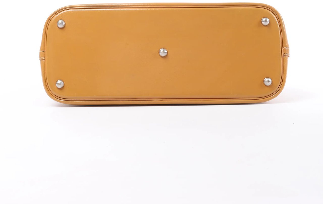 Hermès HERMES Bolide 35 Leather Handbag in Natural Brown □D: 2000 Bruin