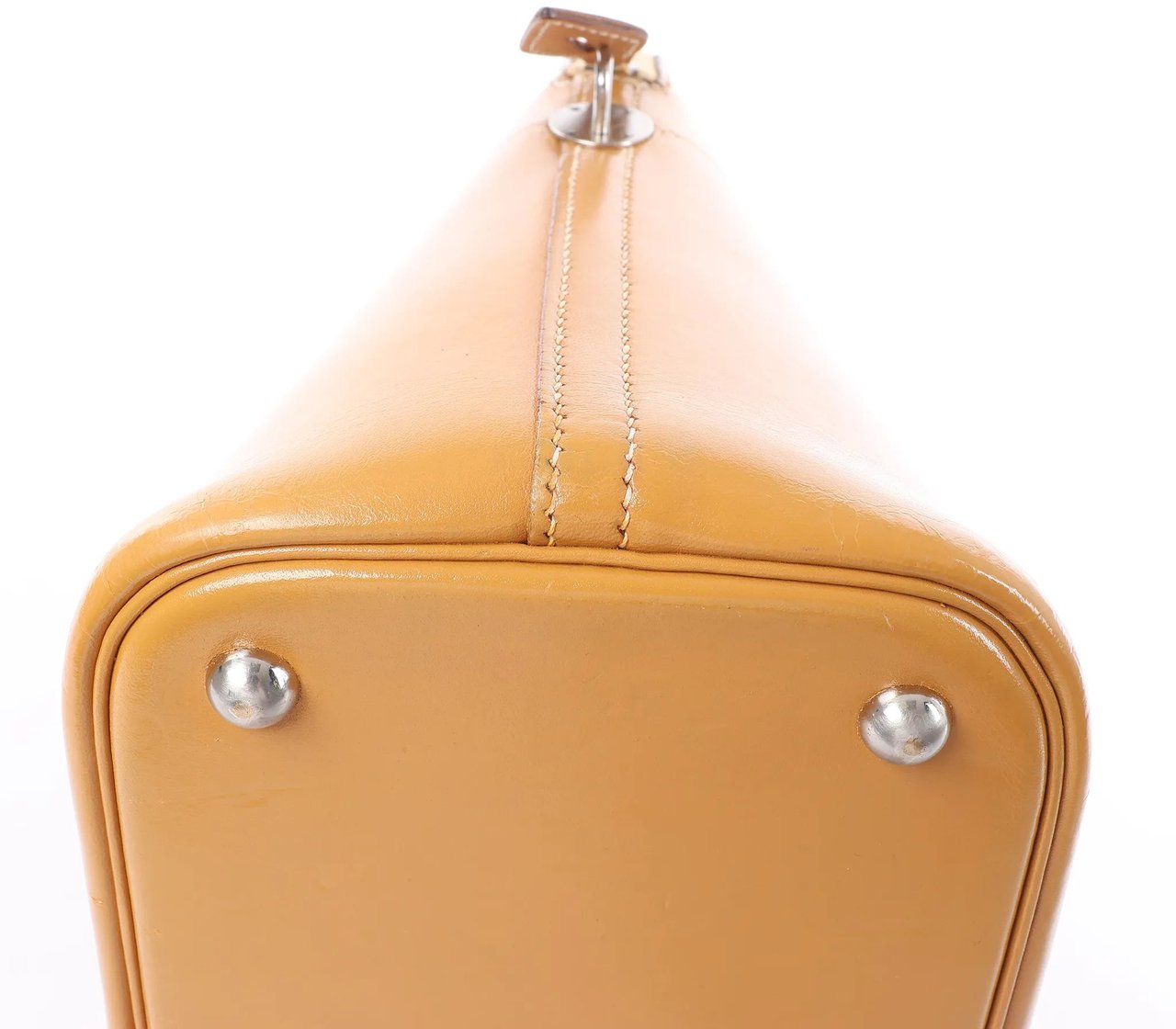Hermès HERMES Bolide 35 Leather Handbag in Natural Brown □D: 2000 Bruin