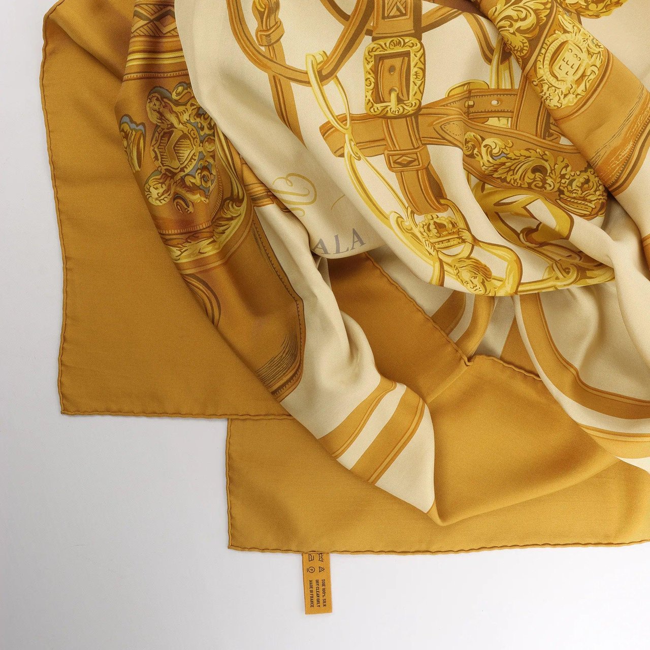 Hermès Hermès Carré 140 "BRIDES de GALA" Silk handkerchief in Brown Bruin