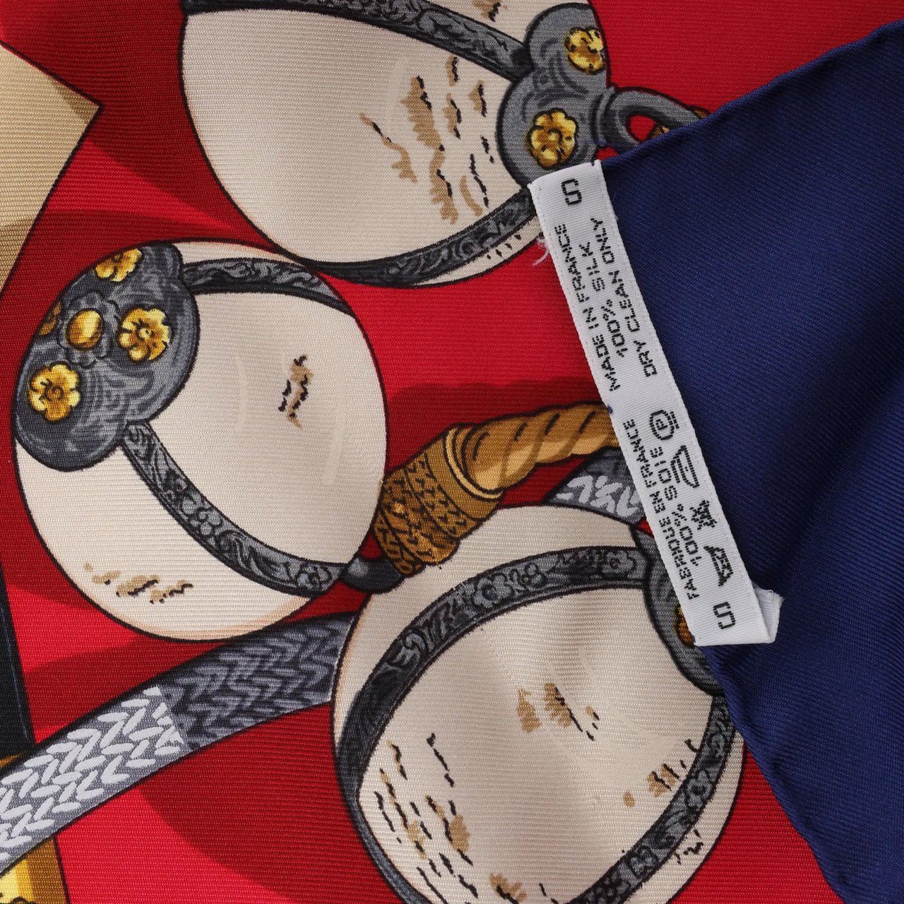 Hermès Hermès Carré 90 "Memoire d'Hermes" Silk handkerchief in Navy Blue x Red Divers