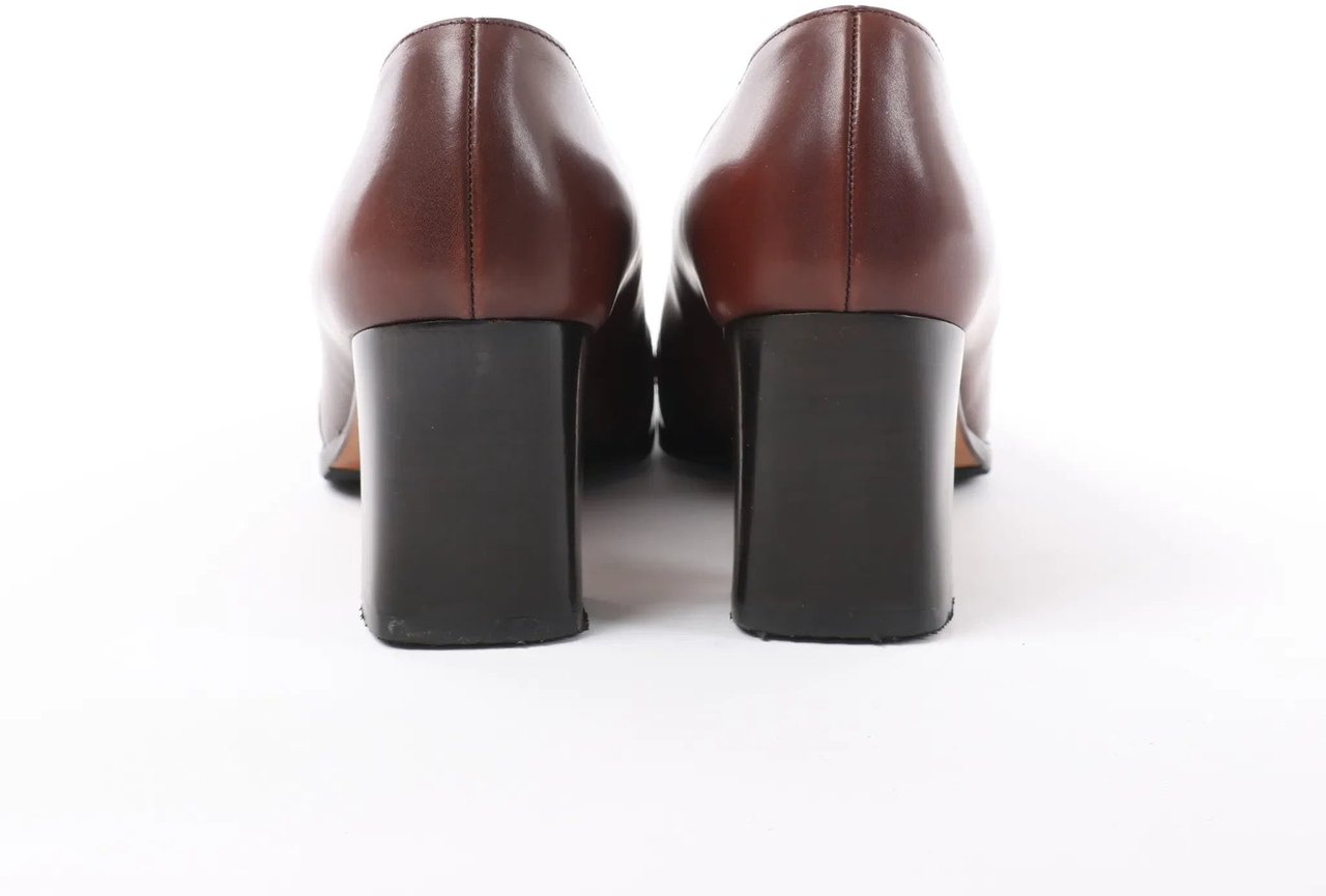 Hermès HERMES Kelly Leather Pumps in Brown, Size 38 EU Bruin
