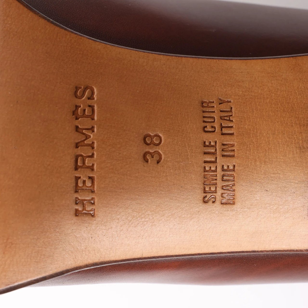 Hermès HERMES Kelly Leather Pumps in Brown, Size 38 EU Bruin