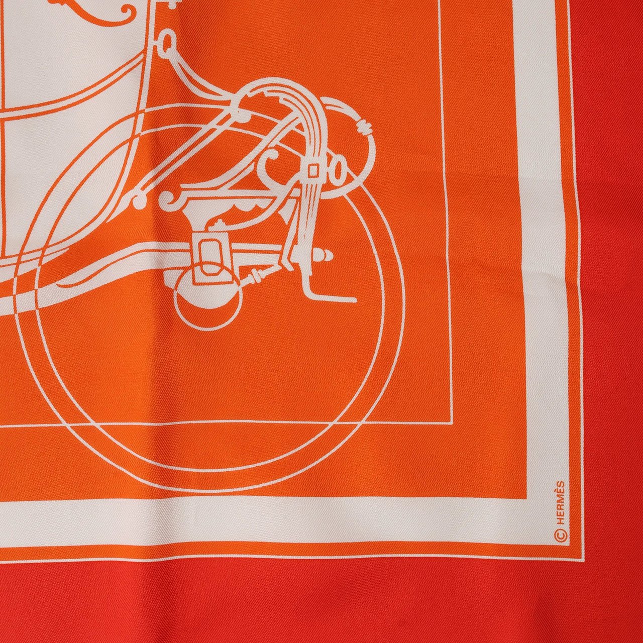 Hermès Hermès Carré 90 "Ex-Libris" Silk handkerchief in Orange Oranje