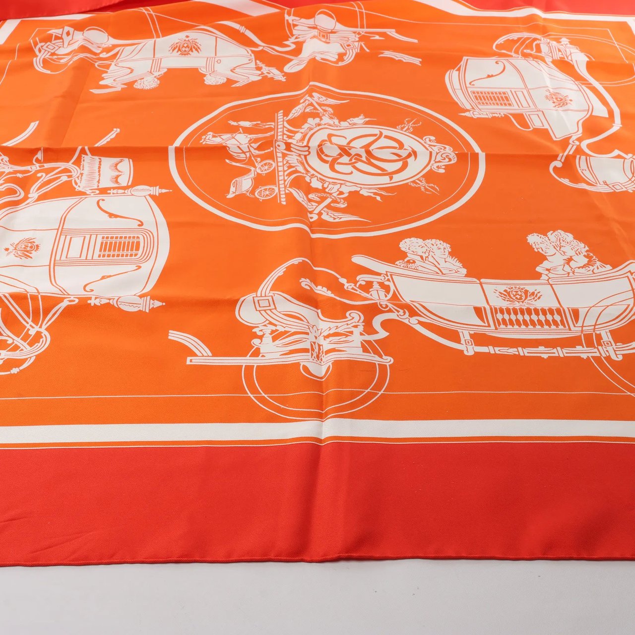 Hermès Hermès Carré 90 "Ex-Libris" Silk handkerchief in Orange Oranje
