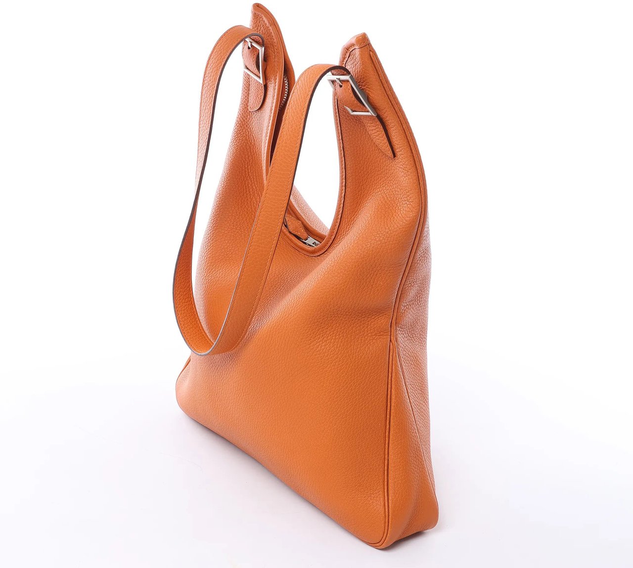 Hermès HERMES Massai PM Taurillon Clemence Leather Shoulder Bag in Orange □J: 2006 Oranje