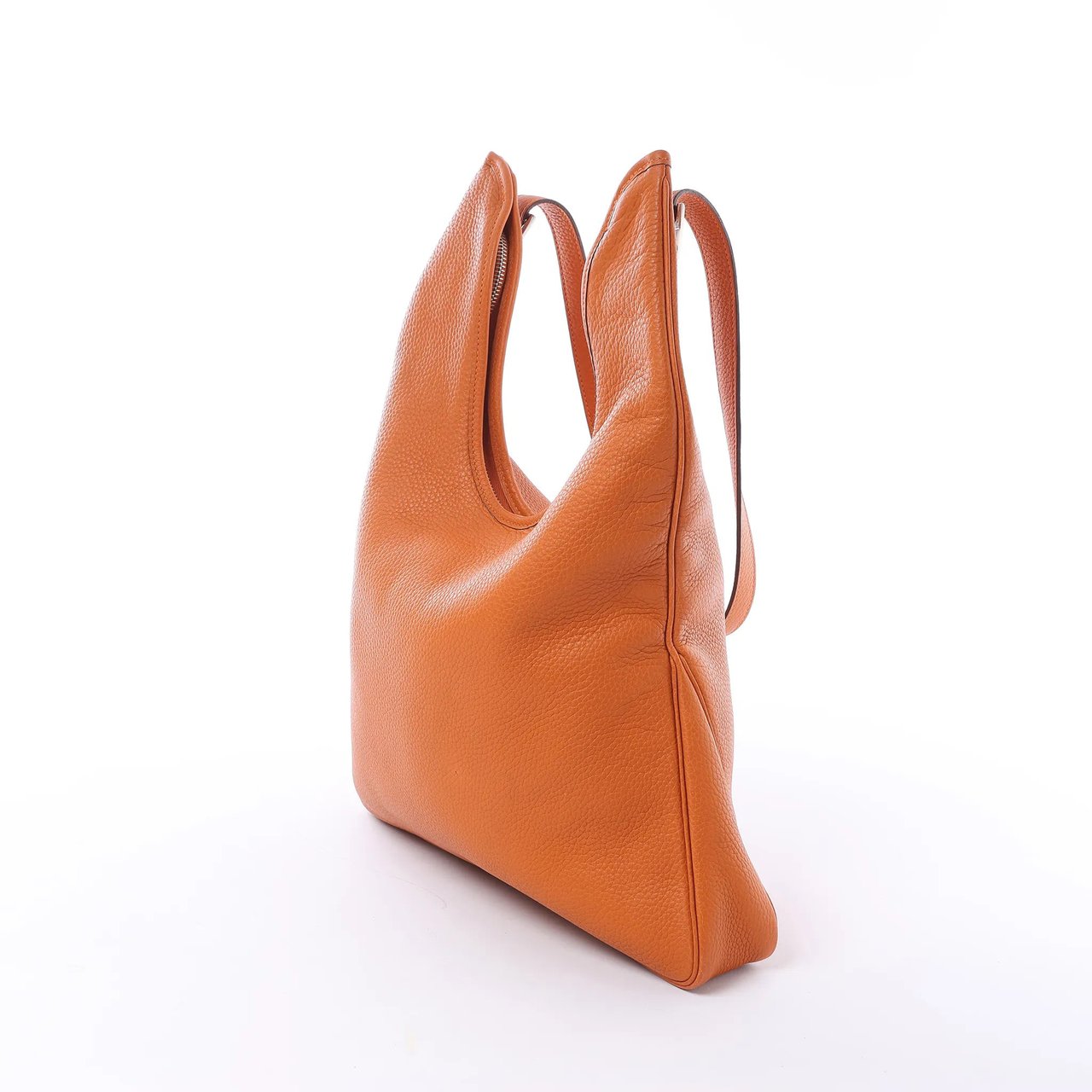 Hermès HERMES Massai PM Taurillon Clemence Leather Shoulder Bag in Orange □J: 2006 Oranje