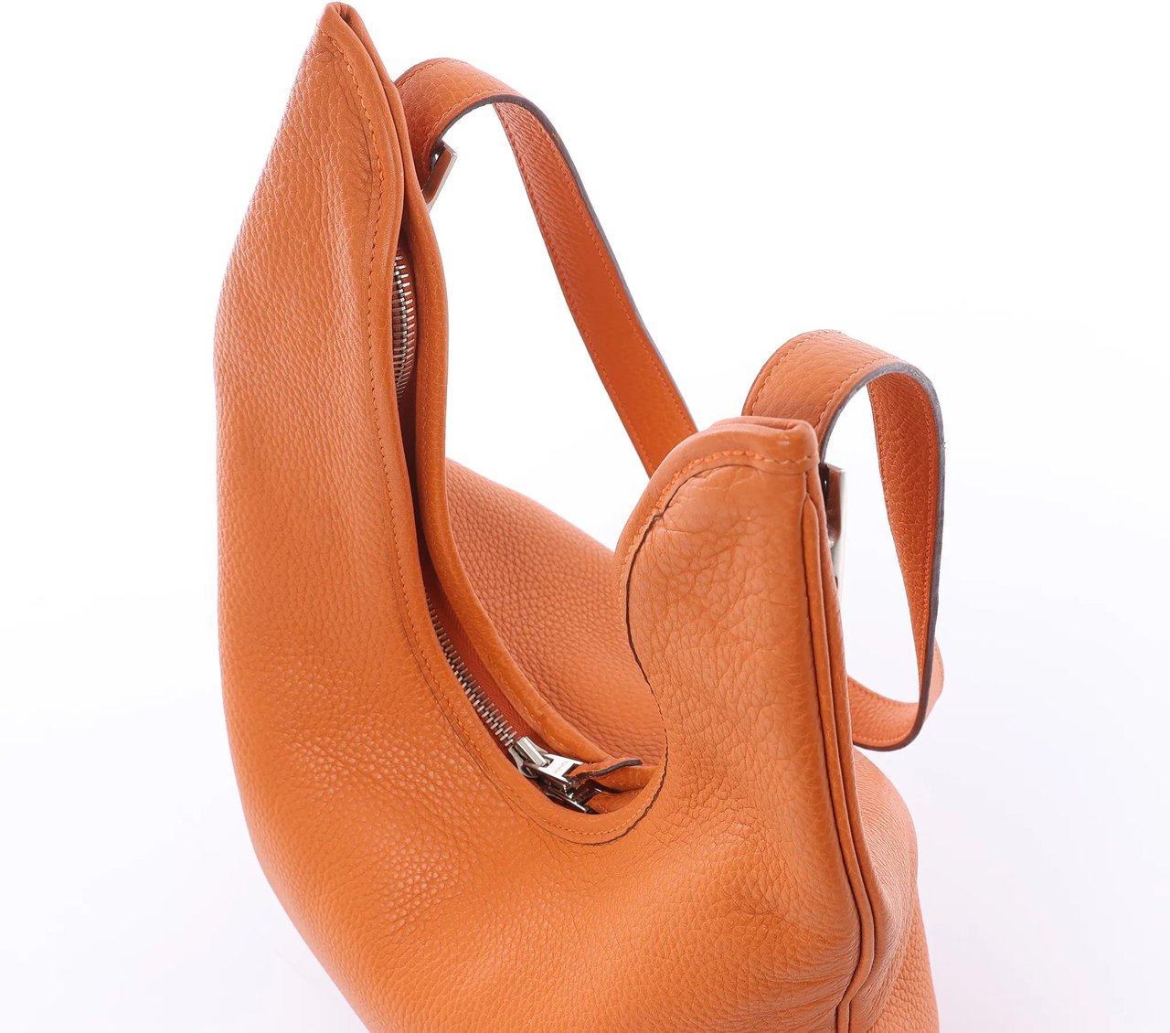 Hermès HERMES Massai PM Taurillon Clemence Leather Shoulder Bag in Orange □J: 2006 Oranje