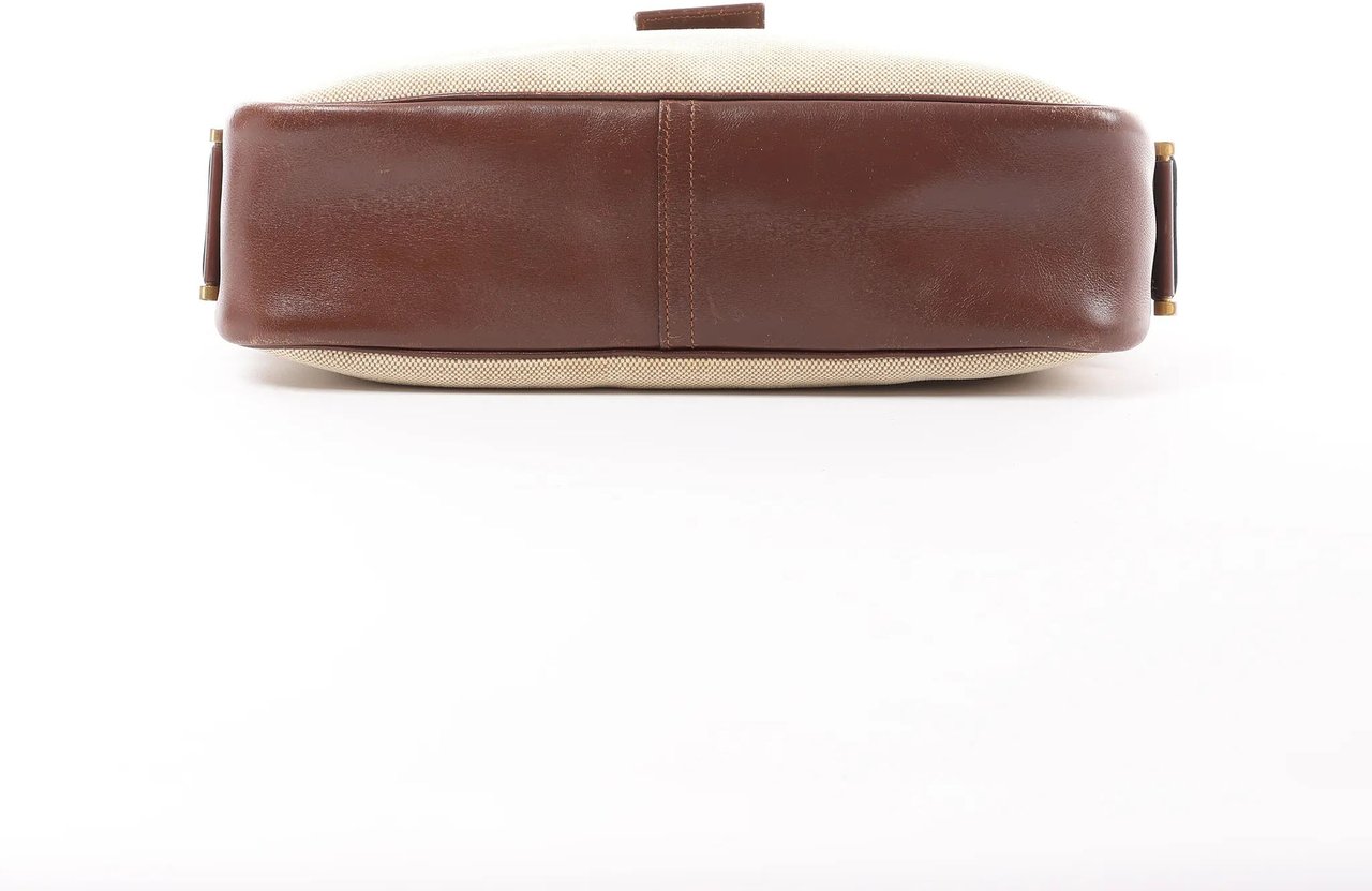Hermès Hermes Sako Toile H Shoulder Bag in Brown ○O:1985 Blauw