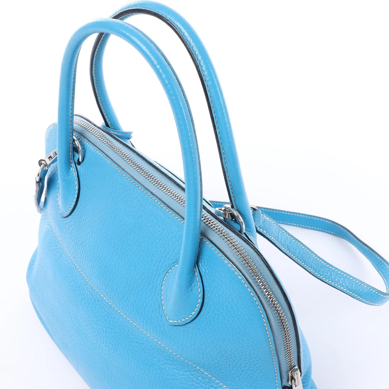 Hermès HERMES Bolide 31 Taurillon Clemence 2Way Handbag in Blue □I: 2005 Blauw