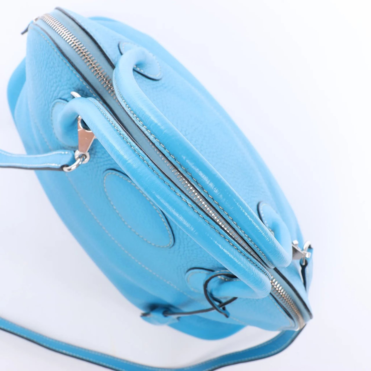 Hermès HERMES Bolide 31 Taurillon Clemence 2Way Handbag in Blue □I: 2005 Blauw