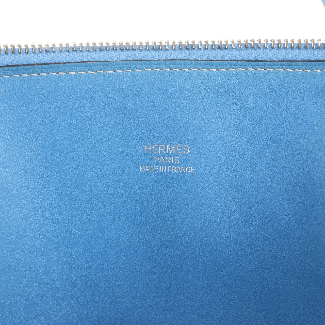 Hermès HERMES Bolide Relax 45 Handbag in Veau Sikkim Azure T:2015 Blauw