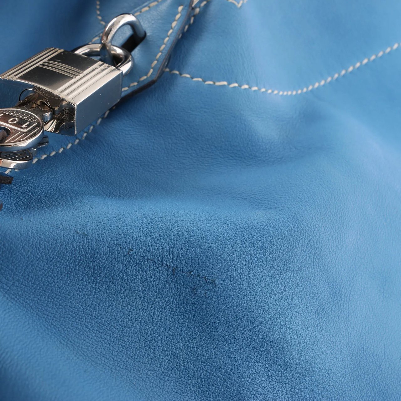 Hermès HERMES Bolide Relax 45 Handbag in Veau Sikkim Azure T:2015 Blauw