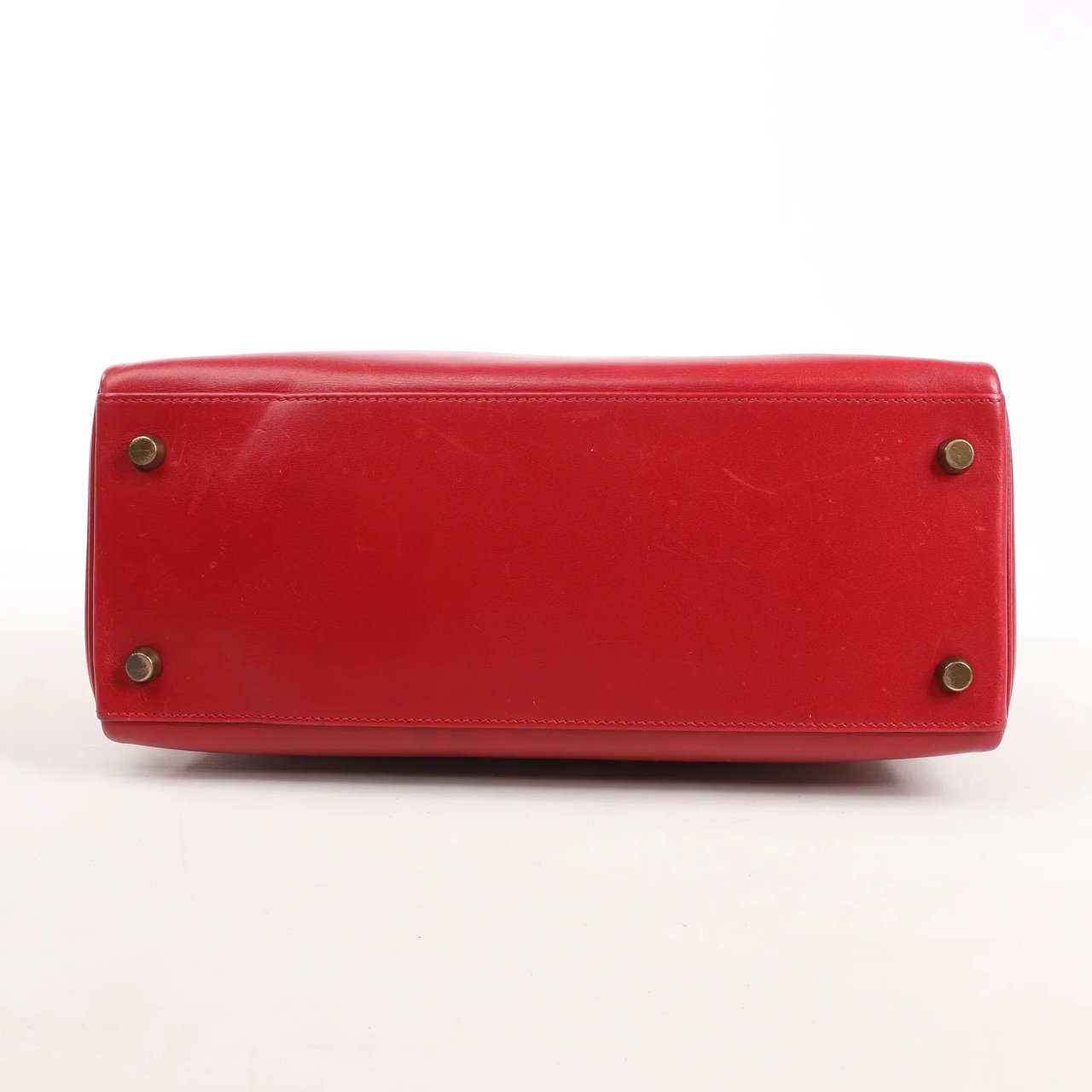 HERMÈS Kelly 28 Le Tournay Box Leather 2Way Handbag in Rouge ○U:1991 Rood