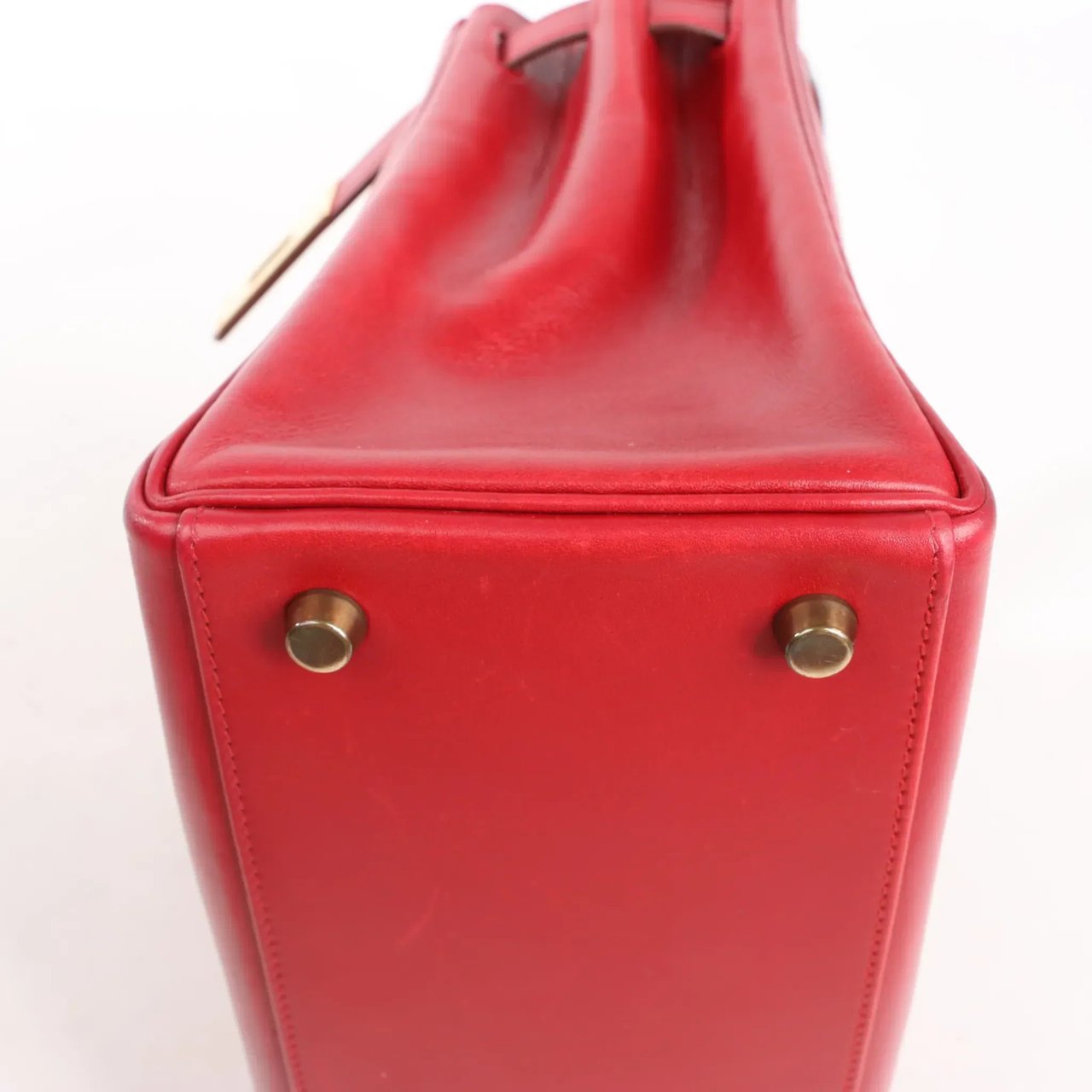 HERMÈS Kelly 28 Le Tournay Box Leather 2Way Handbag in Rouge ○U:1991 Rood