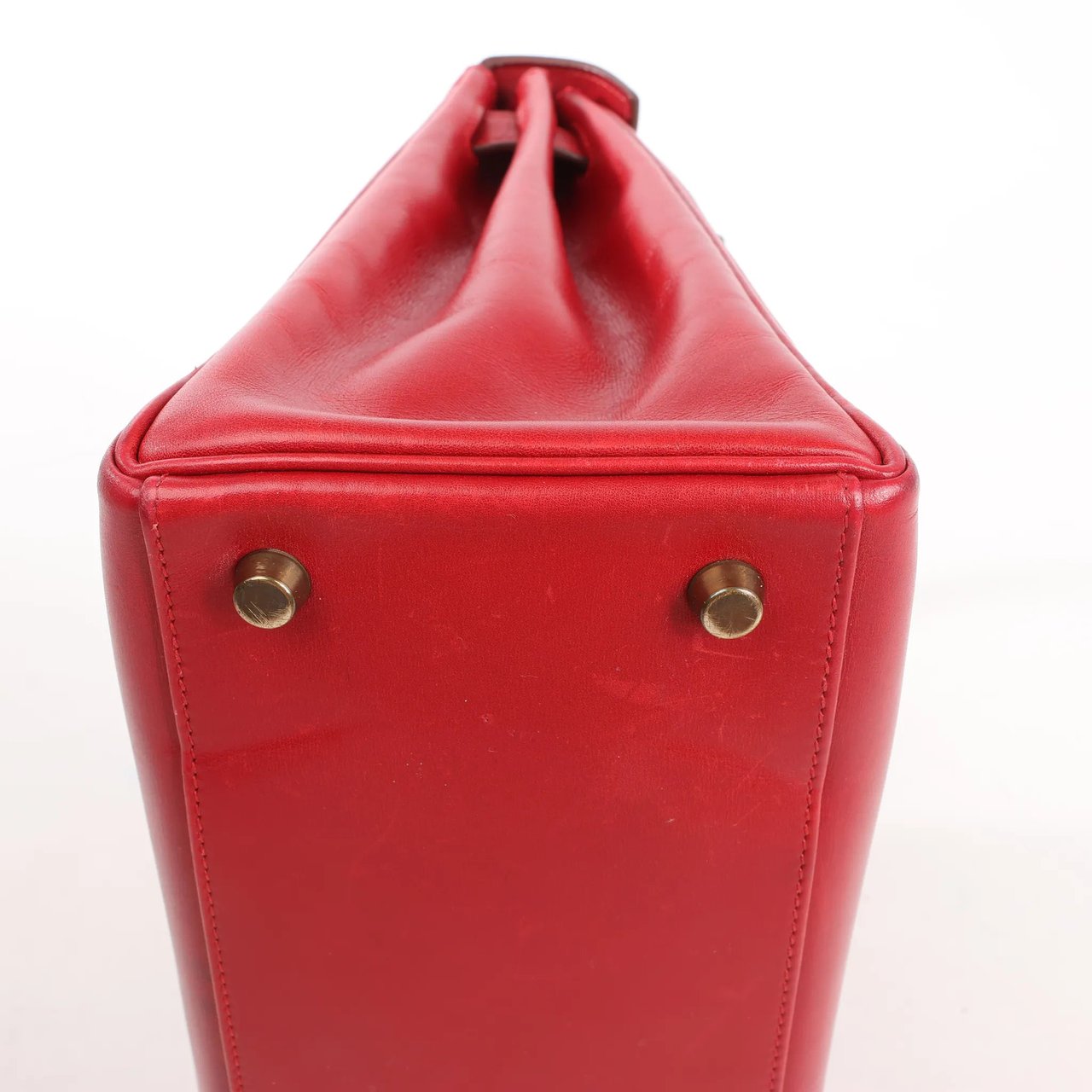 HERMÈS Kelly 28 Le Tournay Box Leather 2Way Handbag in Rouge ○U:1991 Rood