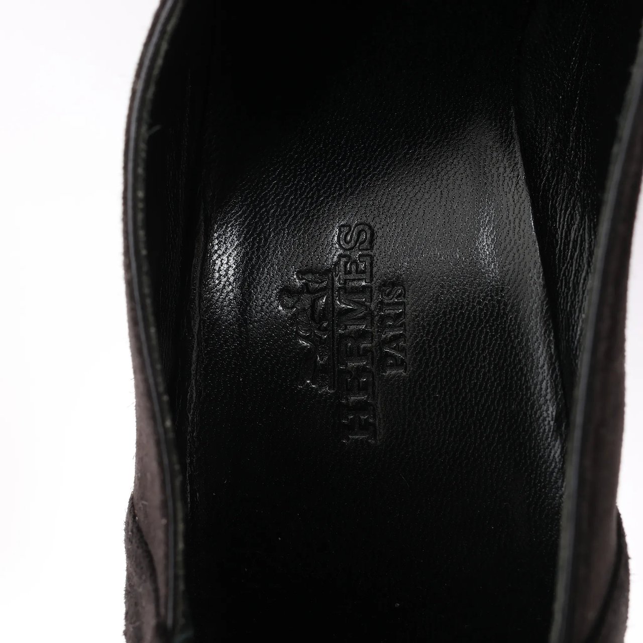 Hermès HERMES Leather & Suede Strap Heels in Black, Size 38 EU Zwart