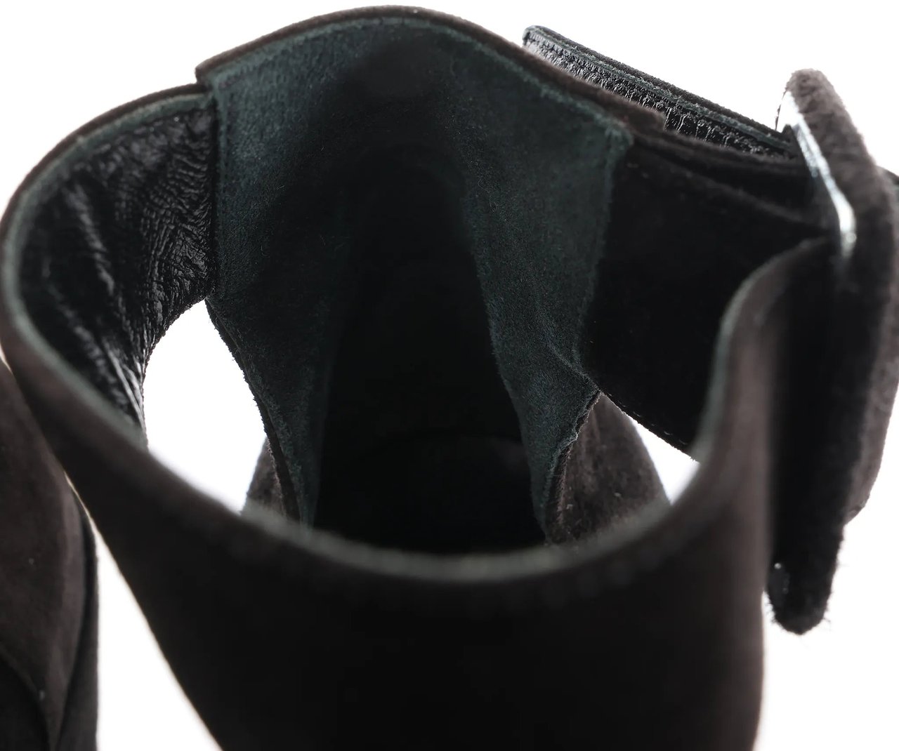 Hermès HERMES Leather & Suede Strap Heels in Black, Size 38 EU Zwart