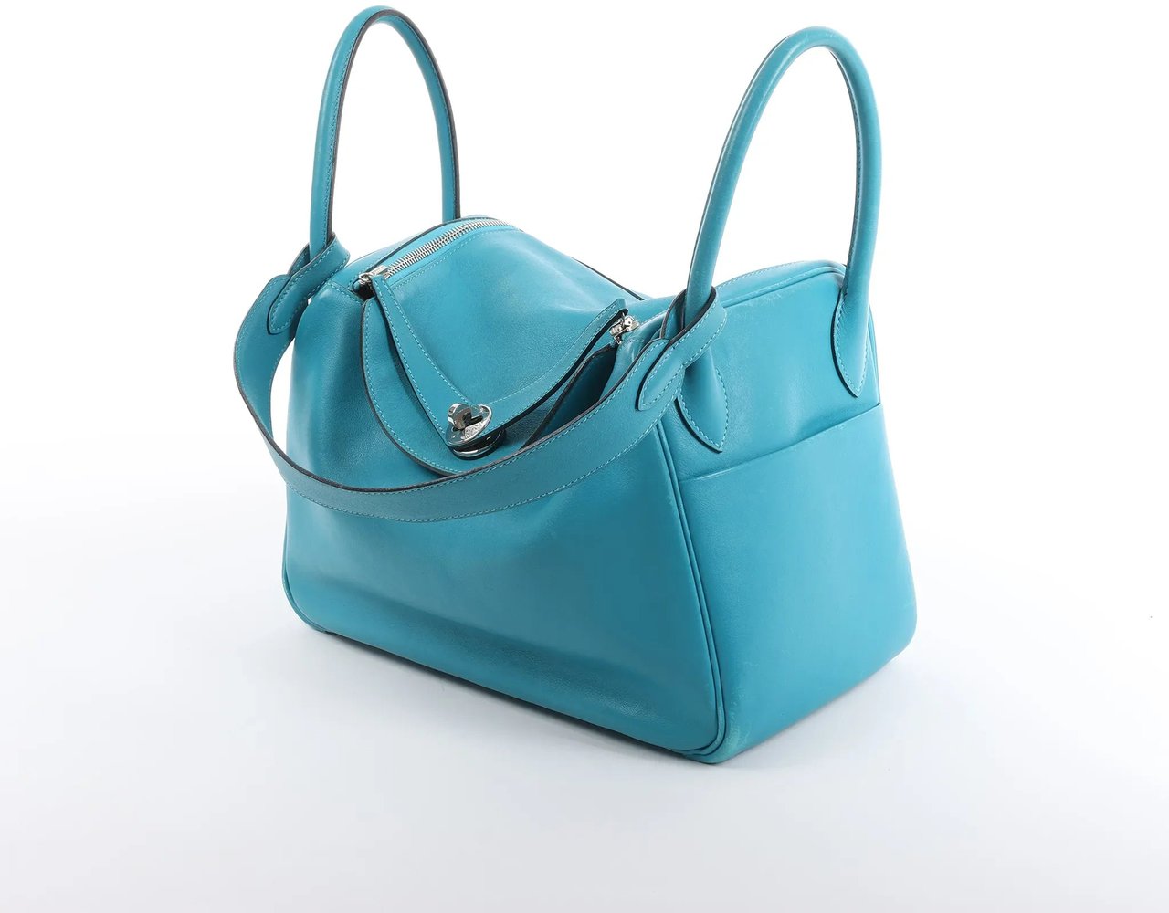 Hermès Hermes Lindy 30 Veau Swift 2Way Handbag in Turquoise □K: 2007 Blauw