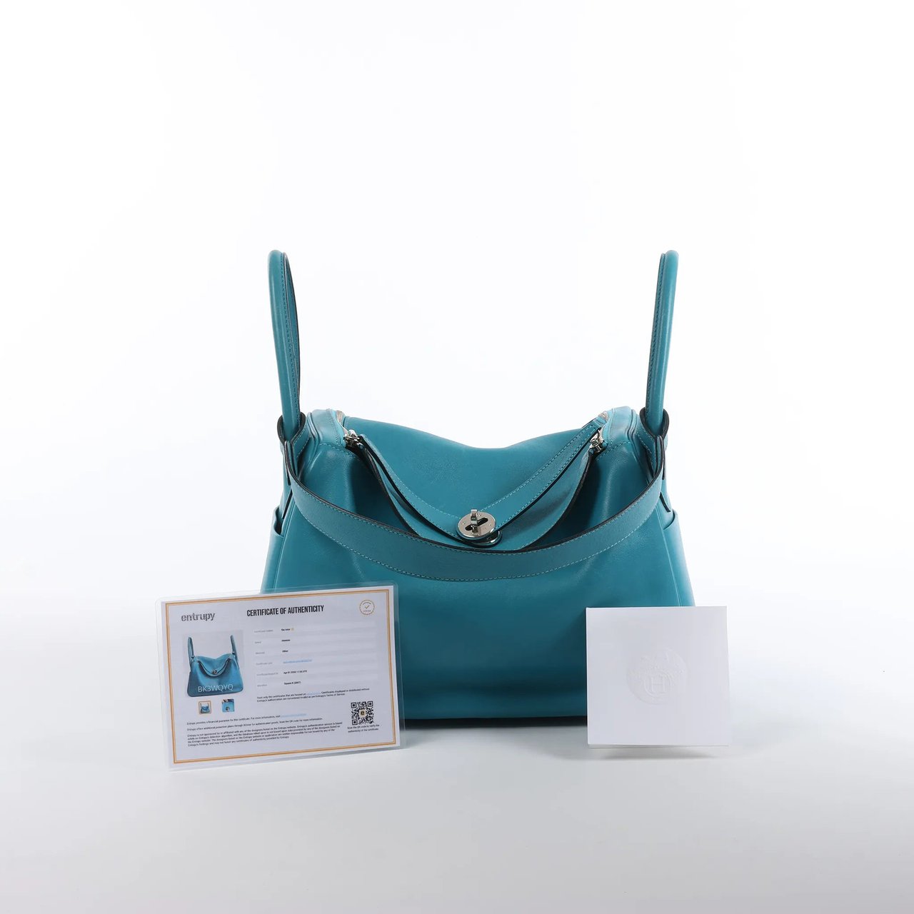 Hermès Hermes Lindy 30 Veau Swift 2Way Handbag in Turquoise □K: 2007 Blauw