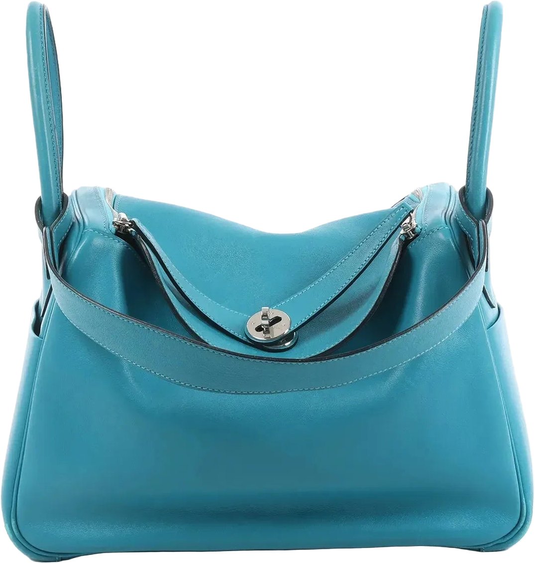 Hermès Hermes Lindy 30 Veau Swift 2Way Handbag in Turquoise □K: 2007 Blauw