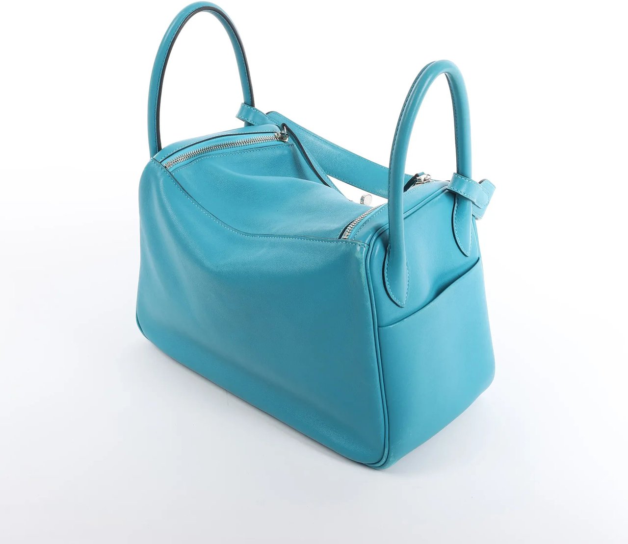 Hermès Hermes Lindy 30 Veau Swift 2Way Handbag in Turquoise □K: 2007 Blauw
