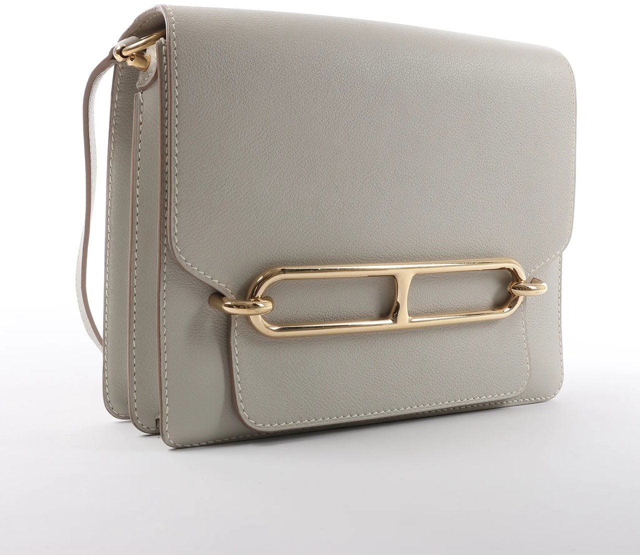 Hermès Hermes Sac Roulis 23 Evercolor Crossbody Bag in Pearl Gray C: 2018 Grijs
