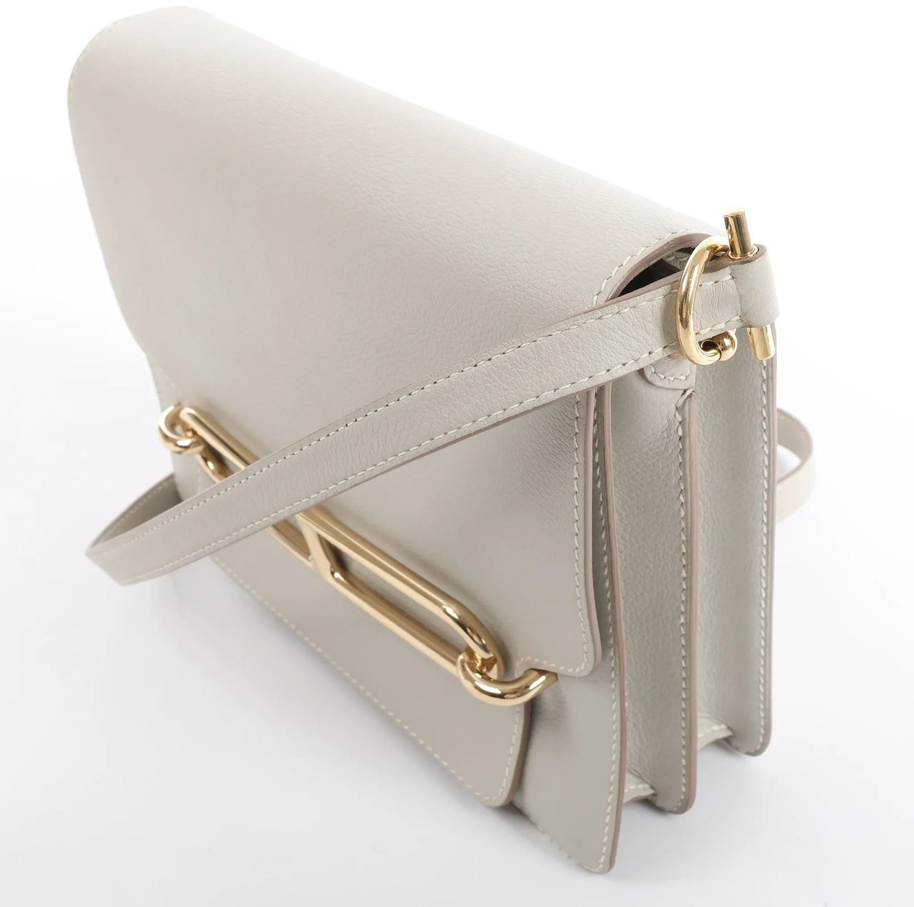 Hermès Hermes Sac Roulis 23 Evercolor Crossbody Bag in Pearl Gray C: 2018 Grijs