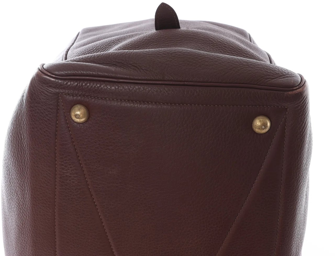 Hermès HERMES Victoria 50 Taurillon Clemence Handbag in Brown □C: 1999 Bruin