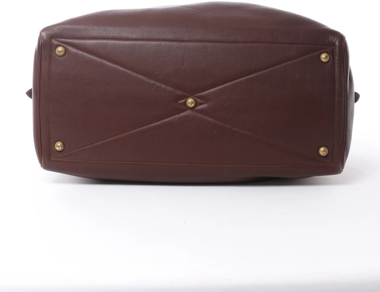Hermès HERMES Victoria 50 Taurillon Clemence Handbag in Brown □C: 1999 Bruin