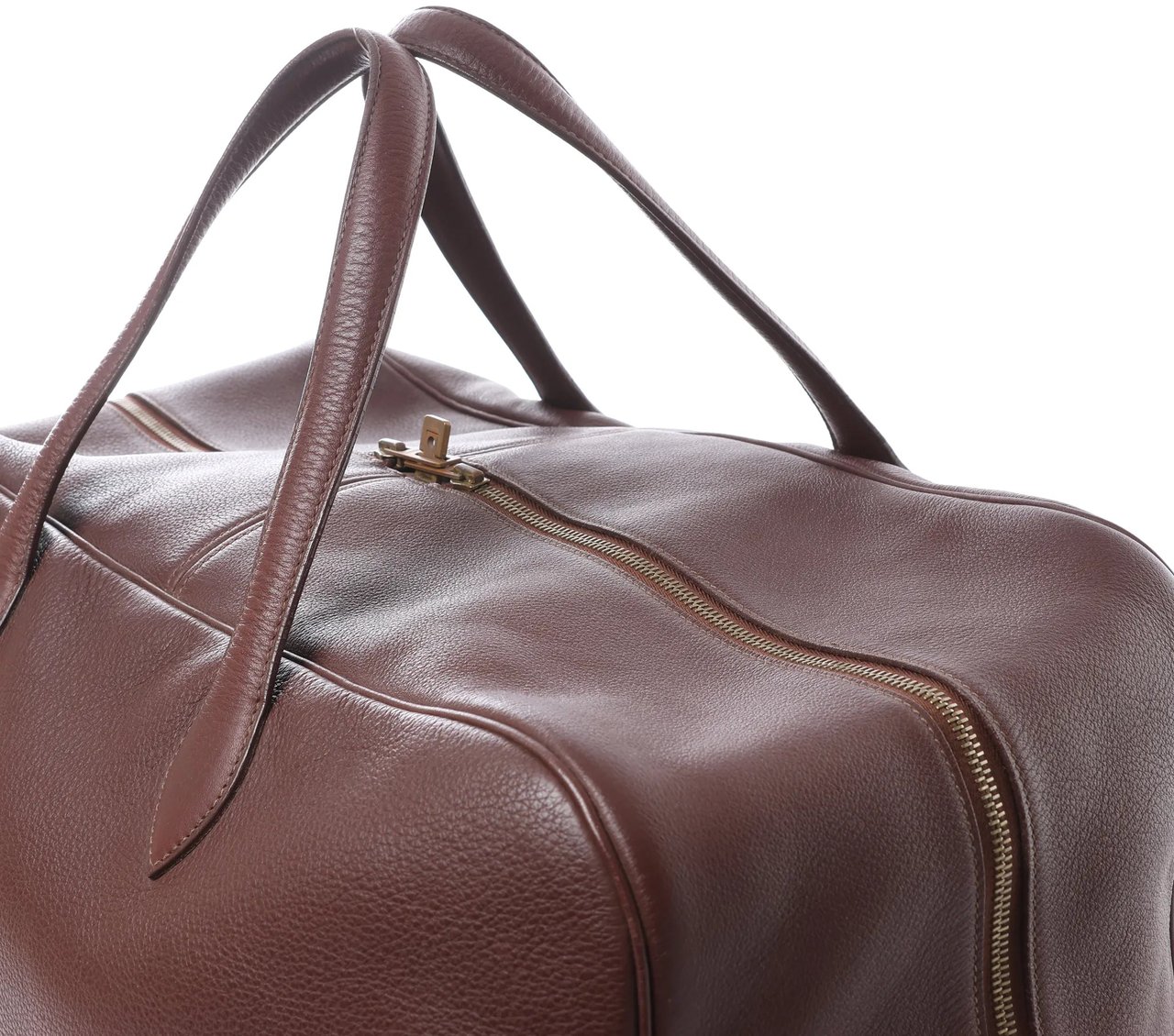 Hermès HERMES Victoria 50 Taurillon Clemence Handbag in Brown □C: 1999 Bruin