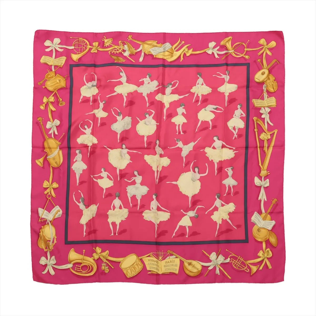 Hermès Carré 90 "La Dance ballet" Silk handkerchief in Pink Roze