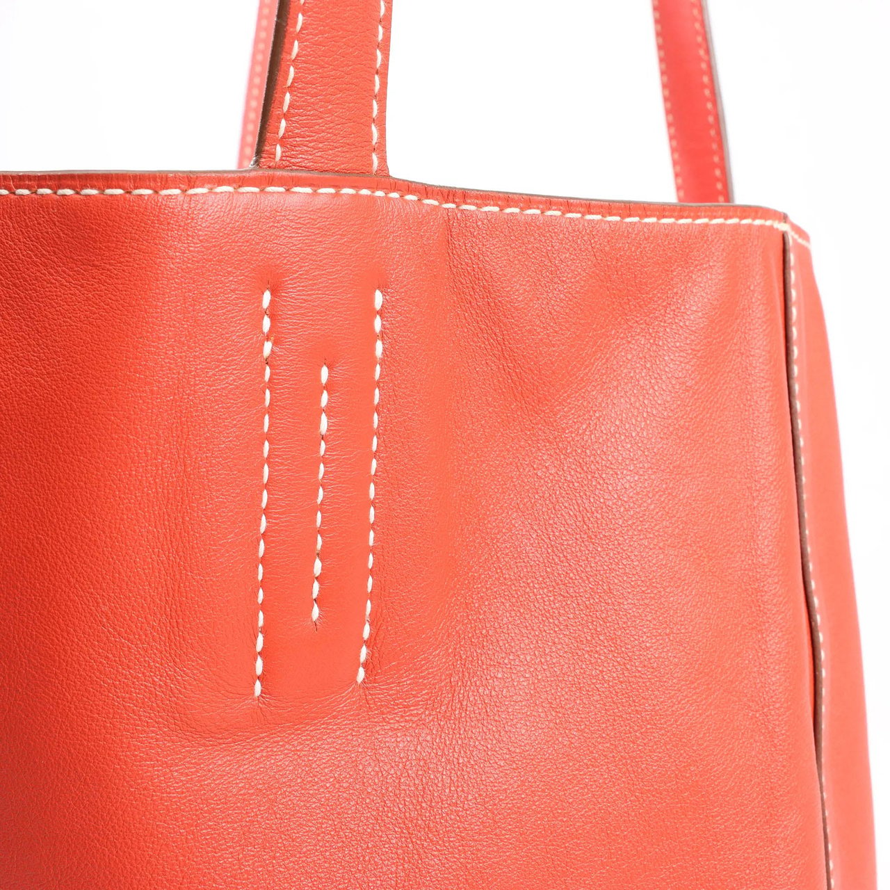 Hermès HERMES Double Sense 28 Veau Swift Shoulder Bag in Sanguine x Rose Jaipur □R: 2014 Rood