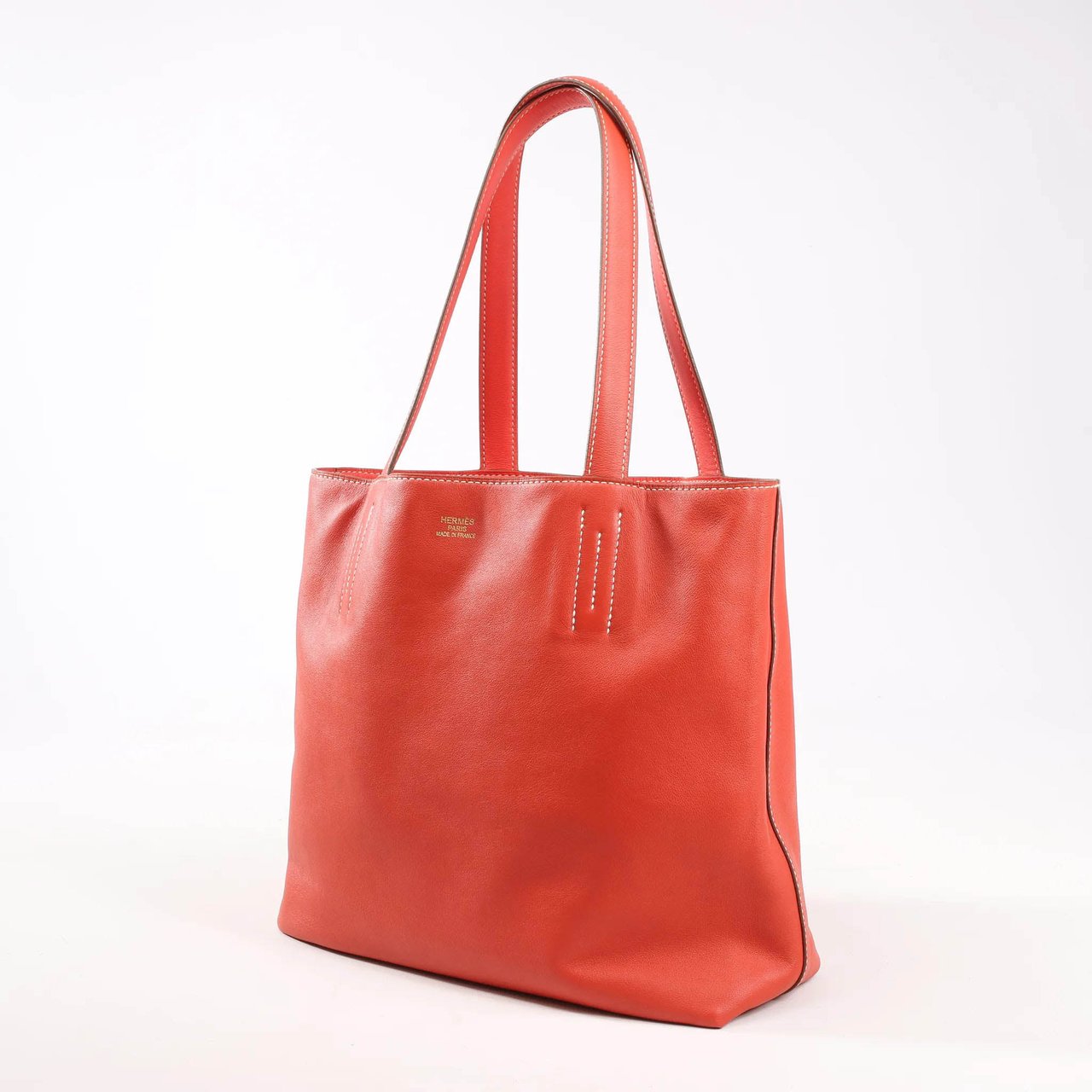 Hermès HERMES Double Sense 28 Veau Swift Shoulder Bag in Sanguine x Rose Jaipur □R: 2014 Rood