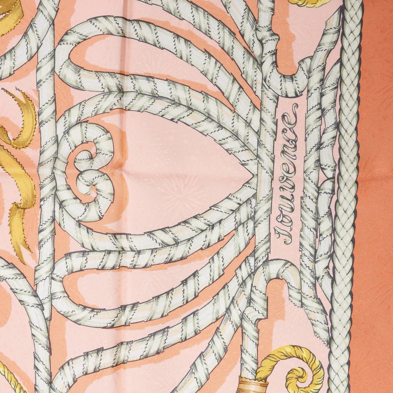 Hermès Carré 90 "JOUVENCE" Silk handkerchief in Orange Oranje