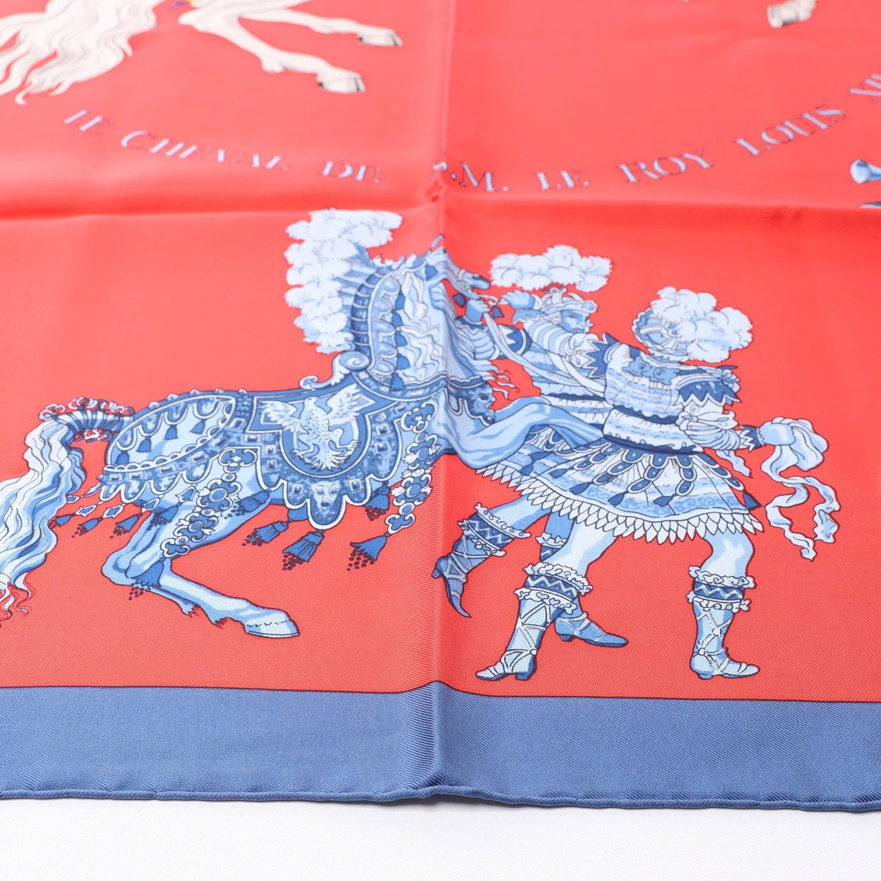Hermès Carré 90 "CARROUSEL" Silk handkerchief in Red Divers