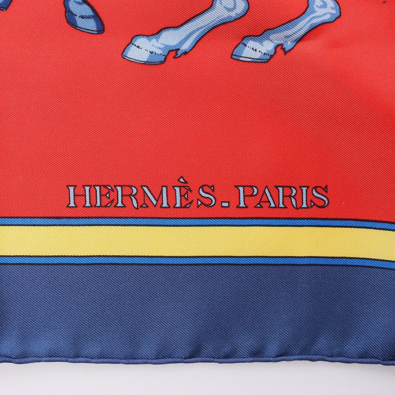 Hermès Carré 90 "CARROUSEL" Silk handkerchief in Red Divers