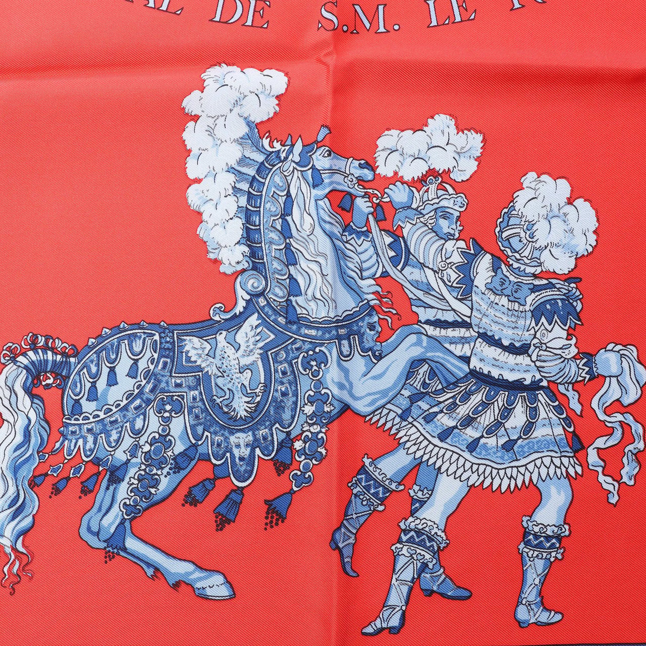 Hermès Carré 90 "CARROUSEL" Silk handkerchief in Red Divers