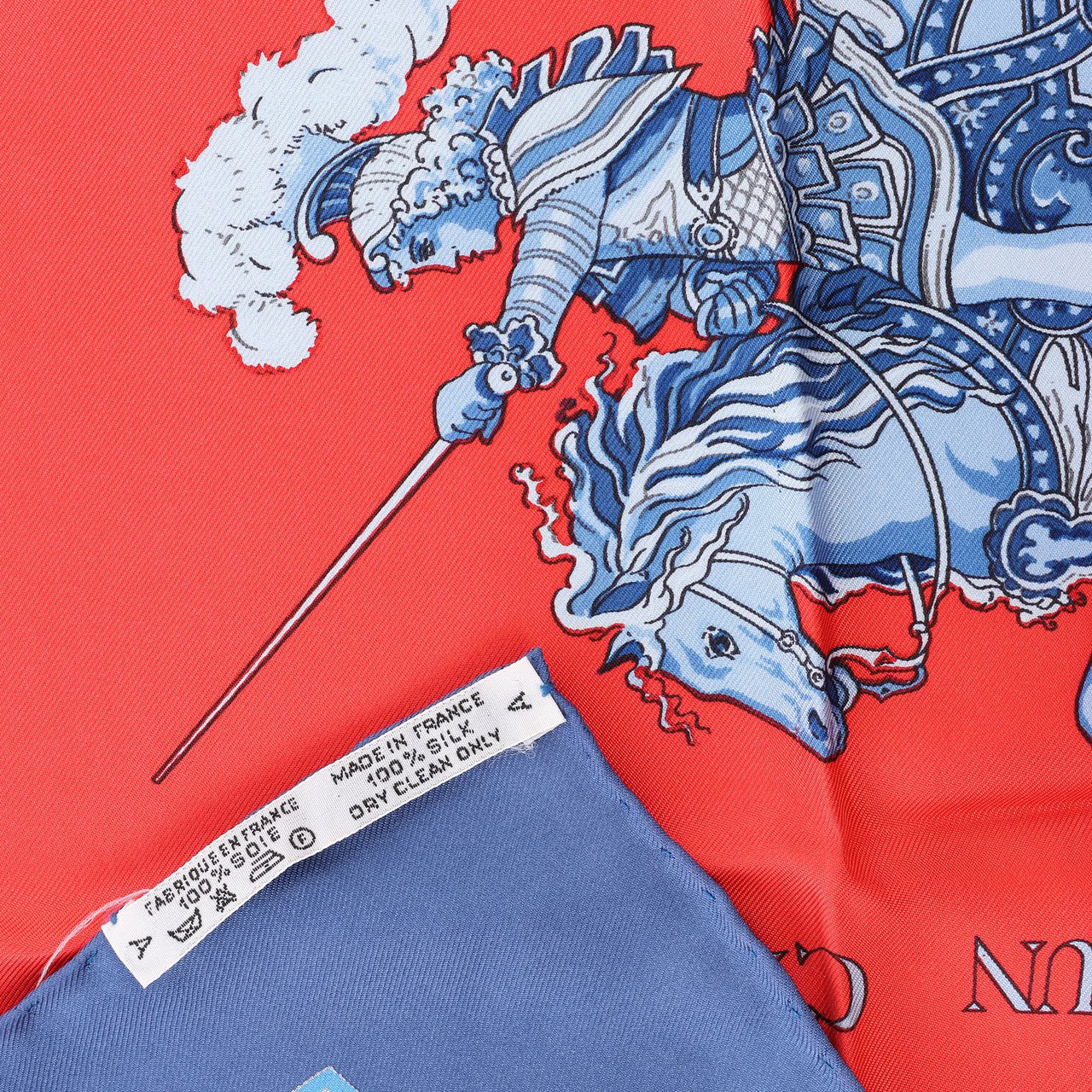 Hermès Carré 90 "CARROUSEL" Silk handkerchief in Red Divers