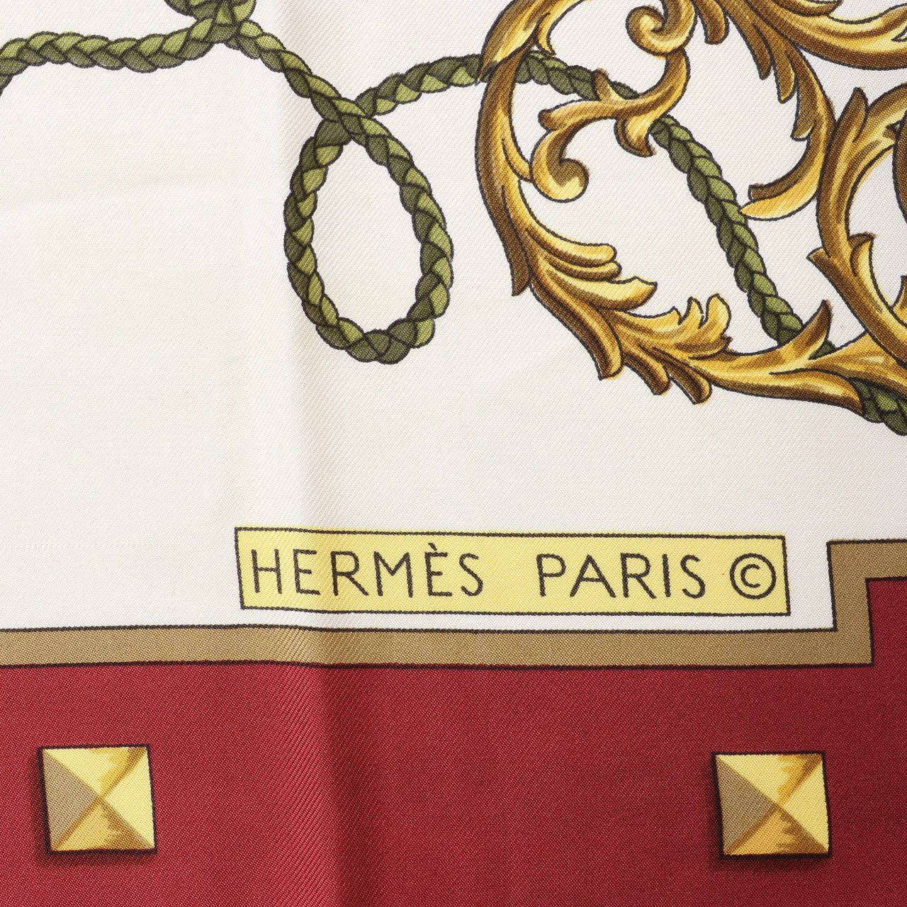 Hermès Carré 90 "LES CLES" Silk handkerchief in Burgundy Divers