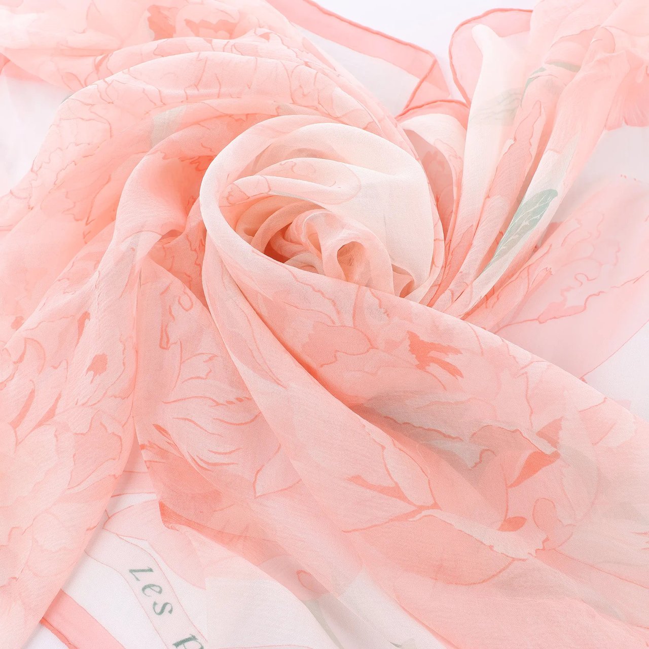 Hermès Carré 90 "Les Pivoines Koyaku" Silk handkerchief in Pink Roze
