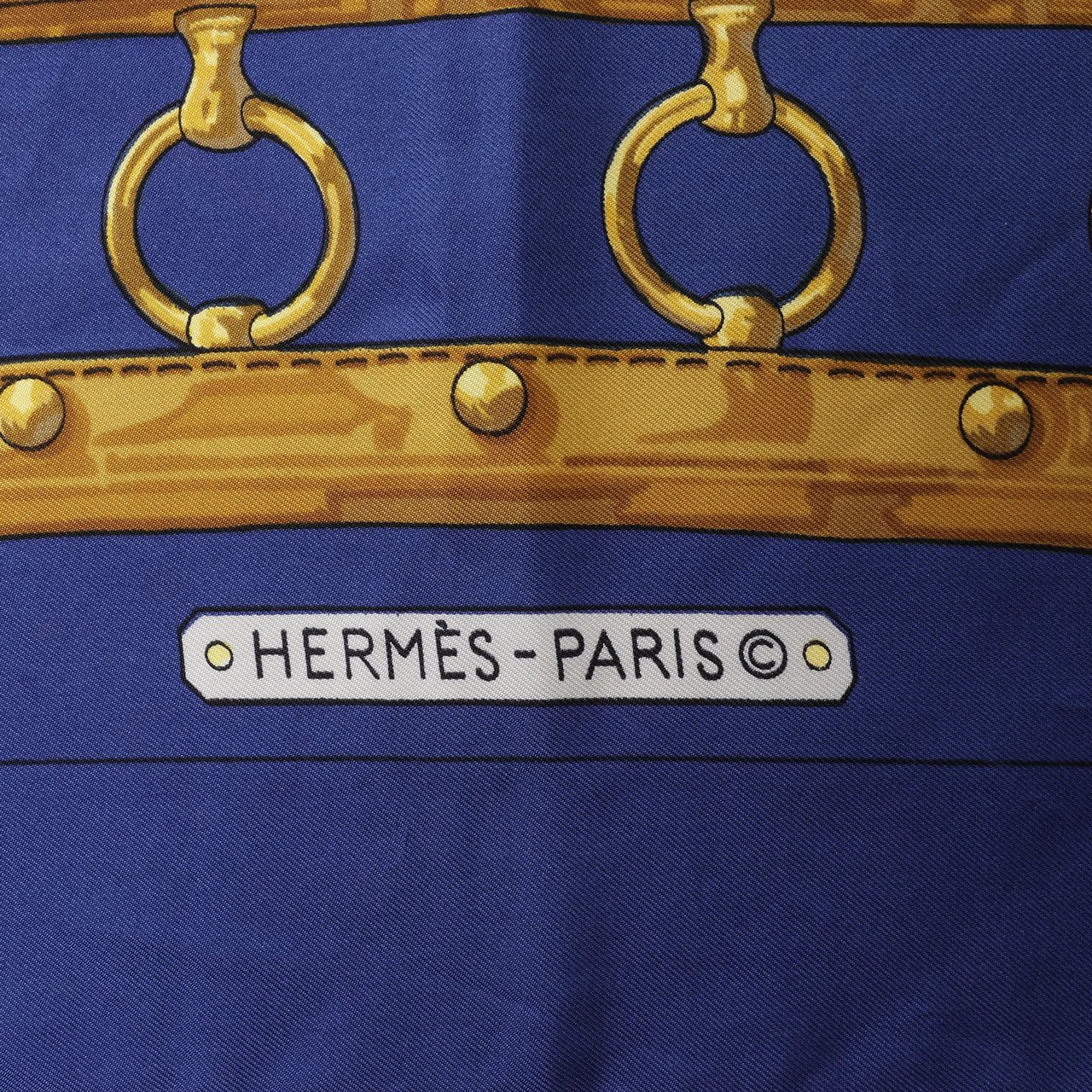 Hermès Carré 90 "AUX CHAMPS" Silk handkerchief in Navy Blue Blauw
