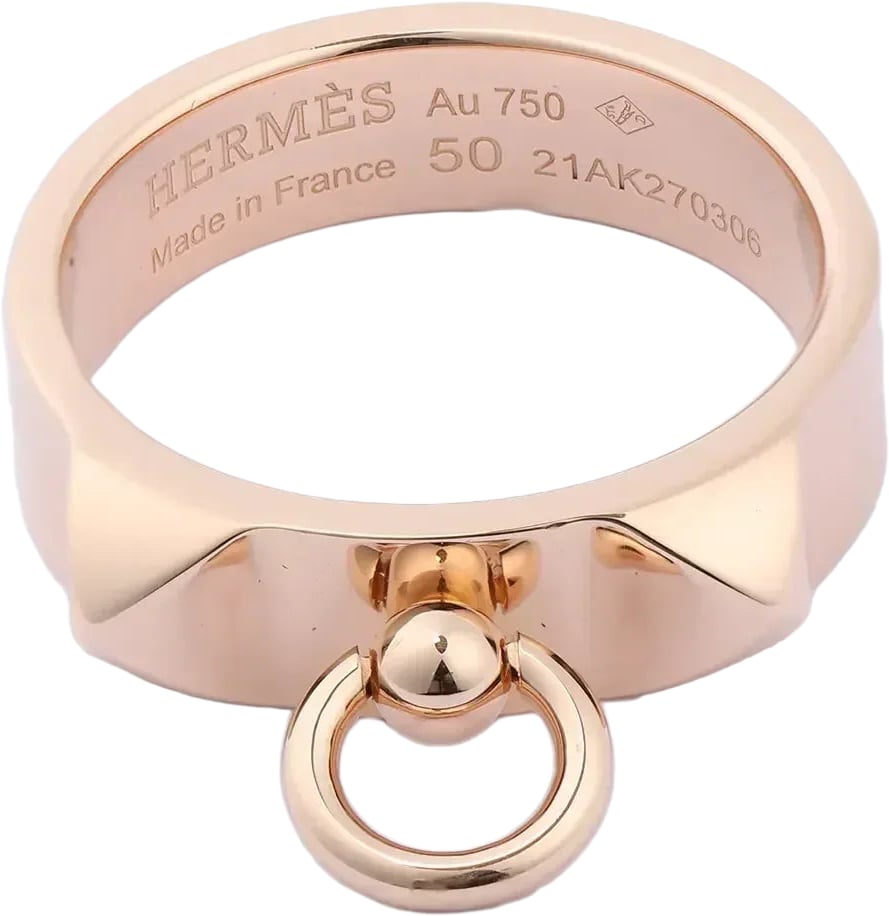Hermès Hermes Collier de Chien Ring 750(PG) 6.5g 50 21AK270306 Goud