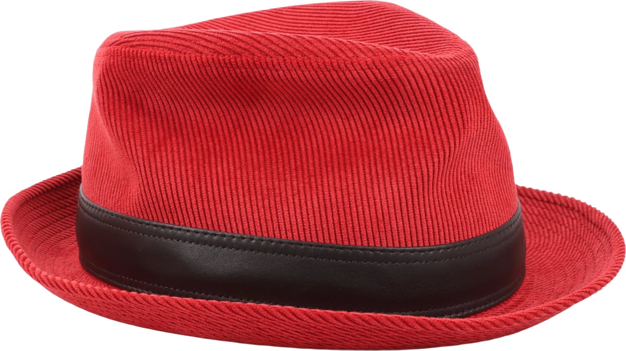 Hermès Hermes Corduroy Fedora Hat in Red Rood