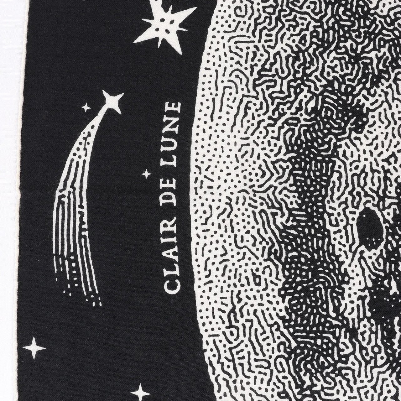 Hermès Carré 140 "Clair De Lune" Cashmere x Silk Scarve in Black Zwart