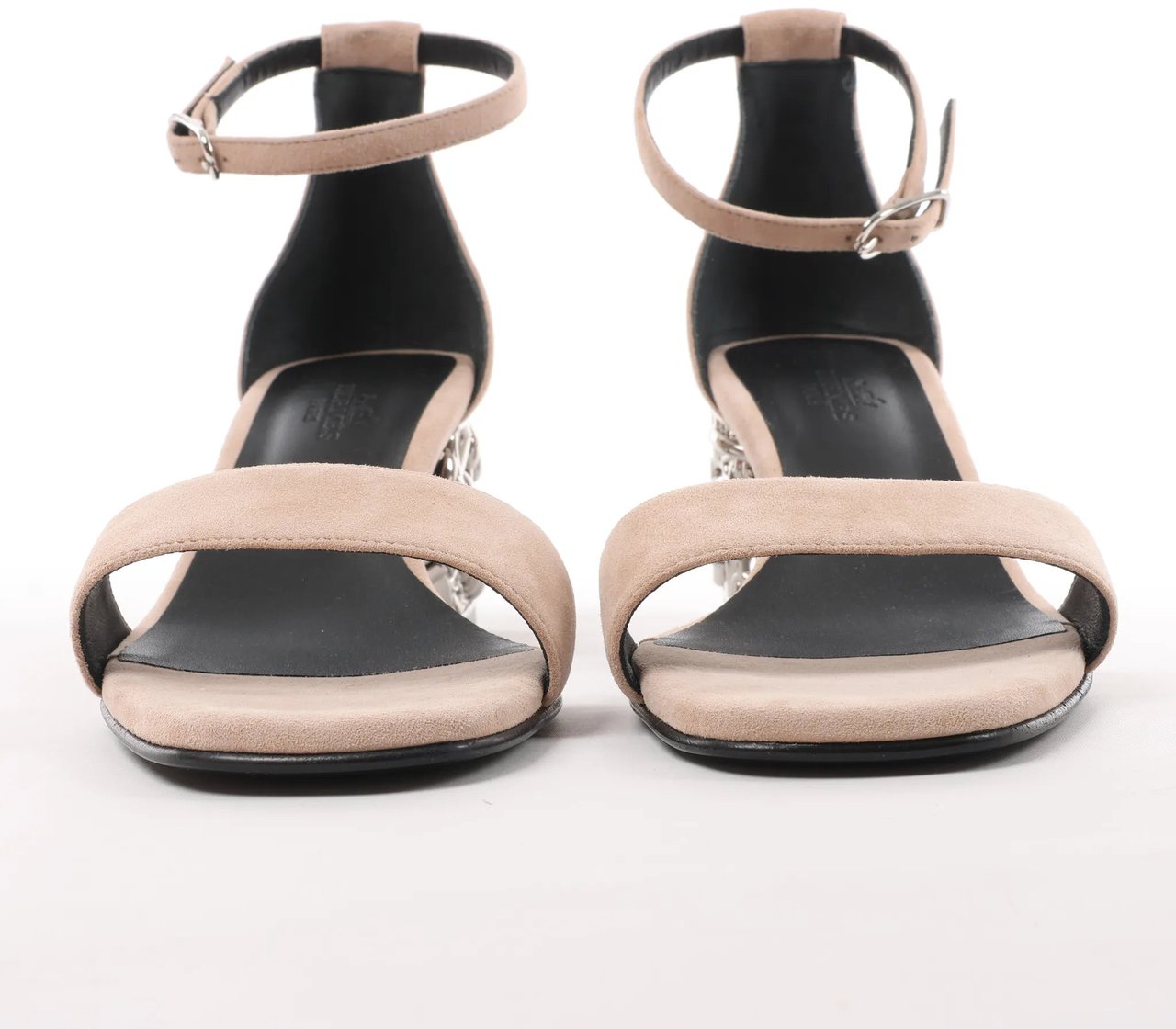 Hermès HERMES Glam Chaîne d'Ancre Suede Sandals in Beige, Size 37 EU Beige