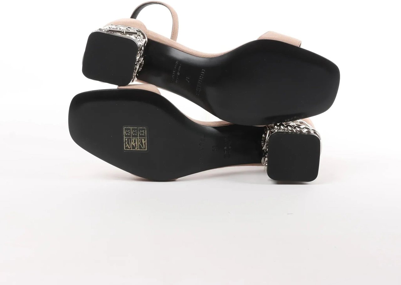 Hermès HERMES Glam Chaîne d'Ancre Suede Sandals in Beige, Size 37 EU Beige