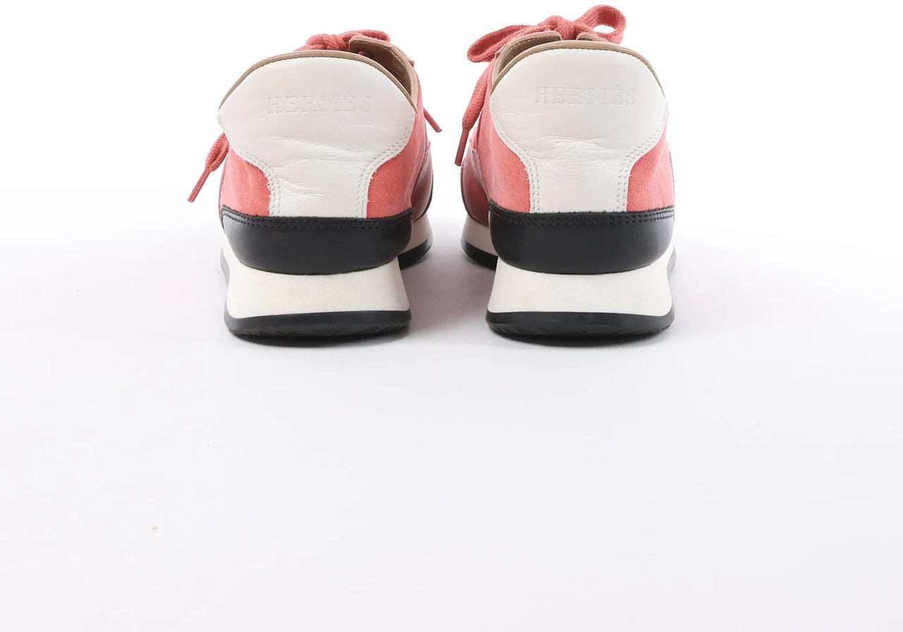 Hermès Quick Leather x Suede Sneakers in Pink, Size EU 37 Roze