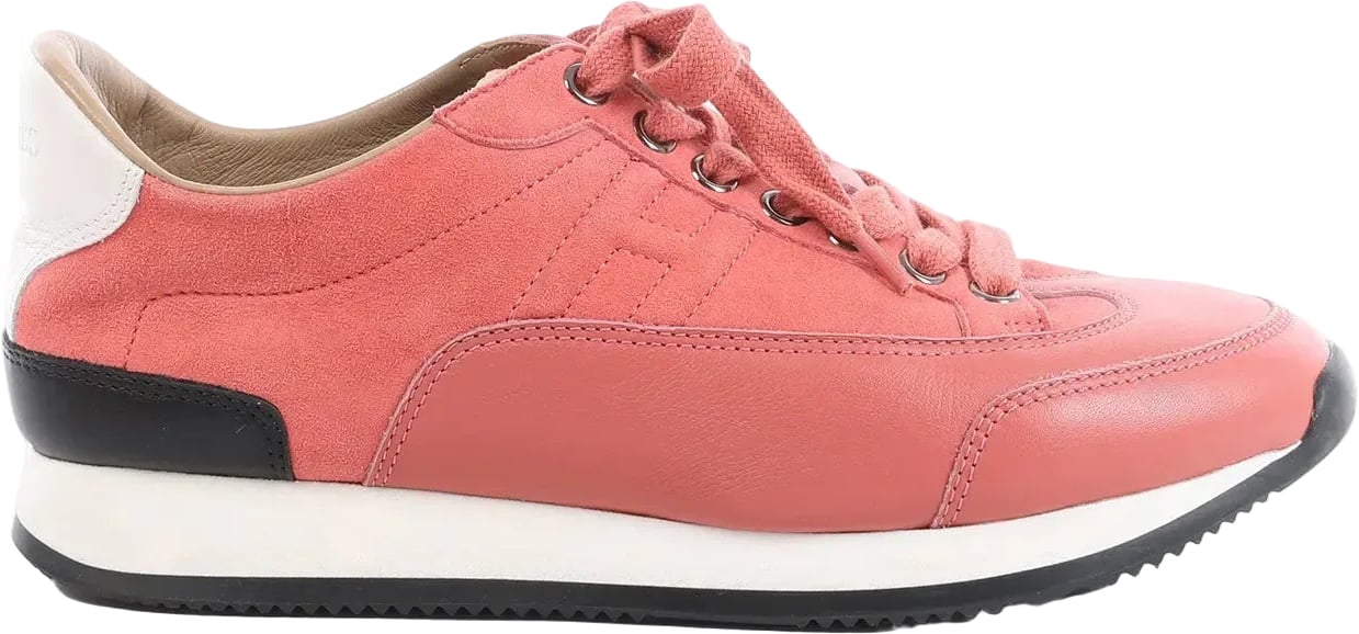 Hermès Quick Leather x Suede Sneakers in Pink, Size EU 37 Roze