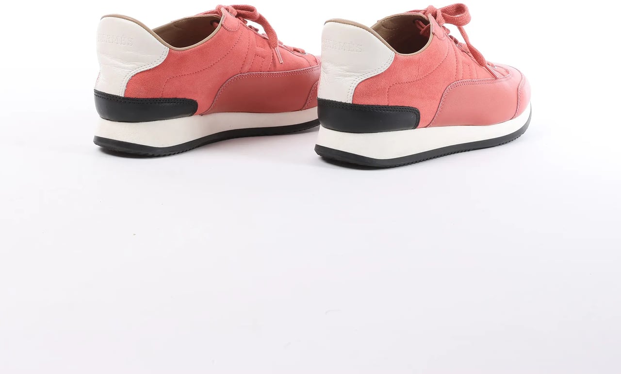 Hermès Quick Leather x Suede Sneakers in Pink, Size EU 37 Roze