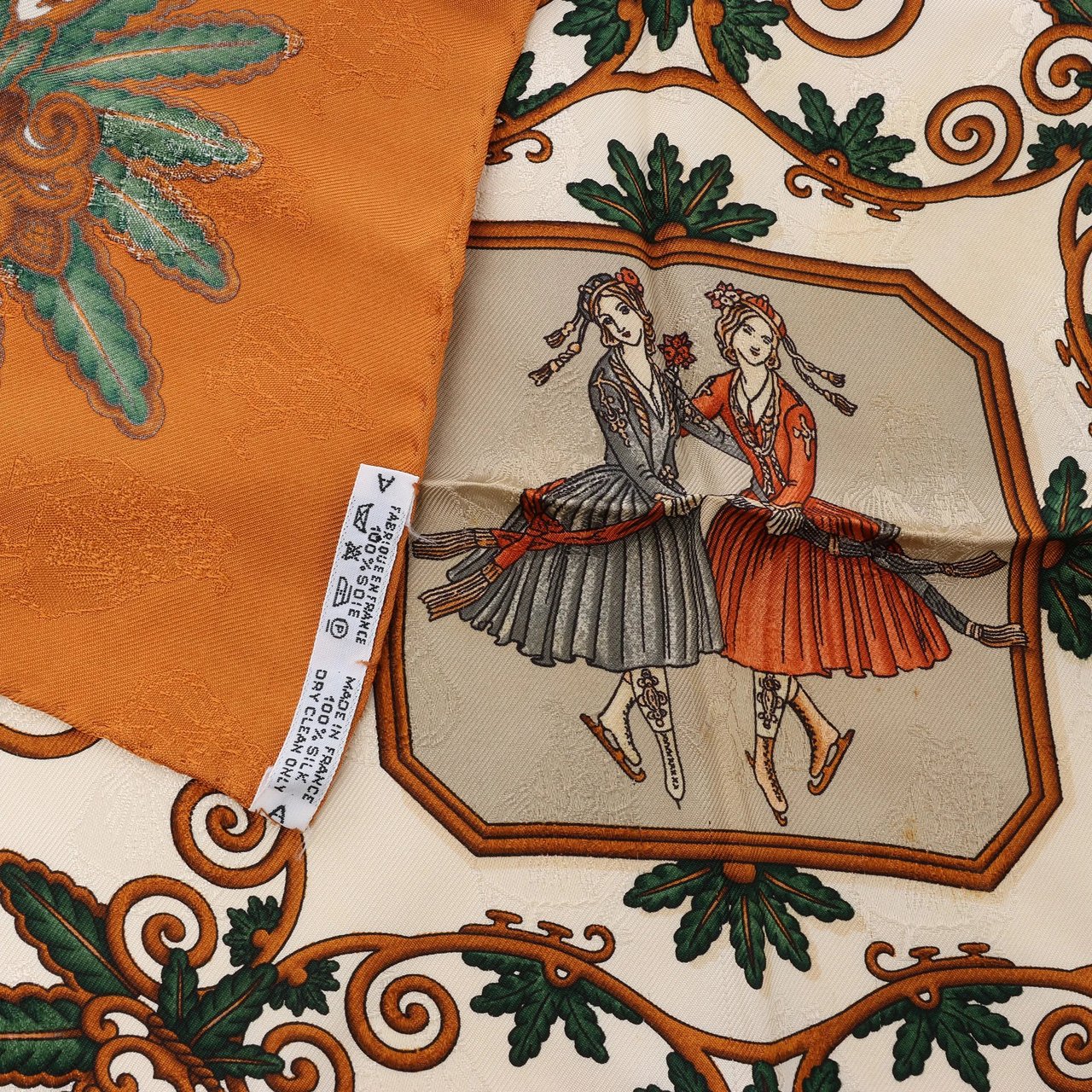 Hermès Carré 90 "Joies d’Hiver" Silk handkerchief in Brown Bruin